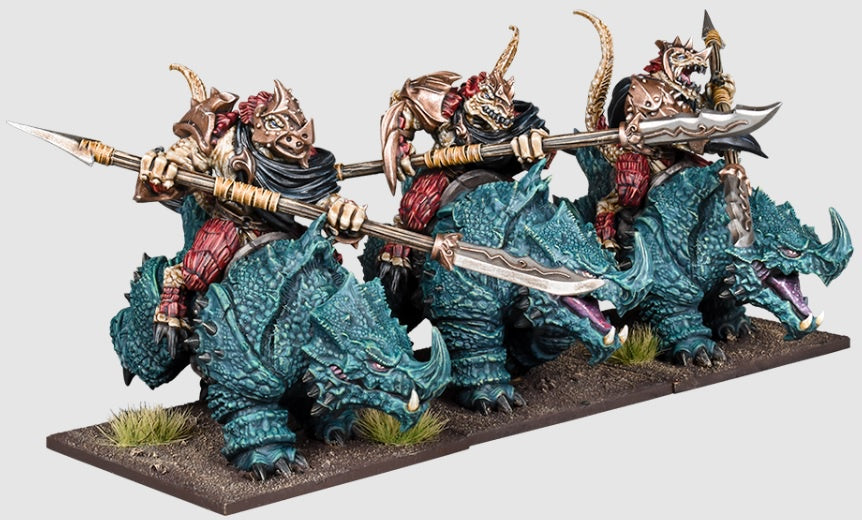 Kings of War Collectible Salamander Rhinosaur Cavalry Regiment Miniatures Set