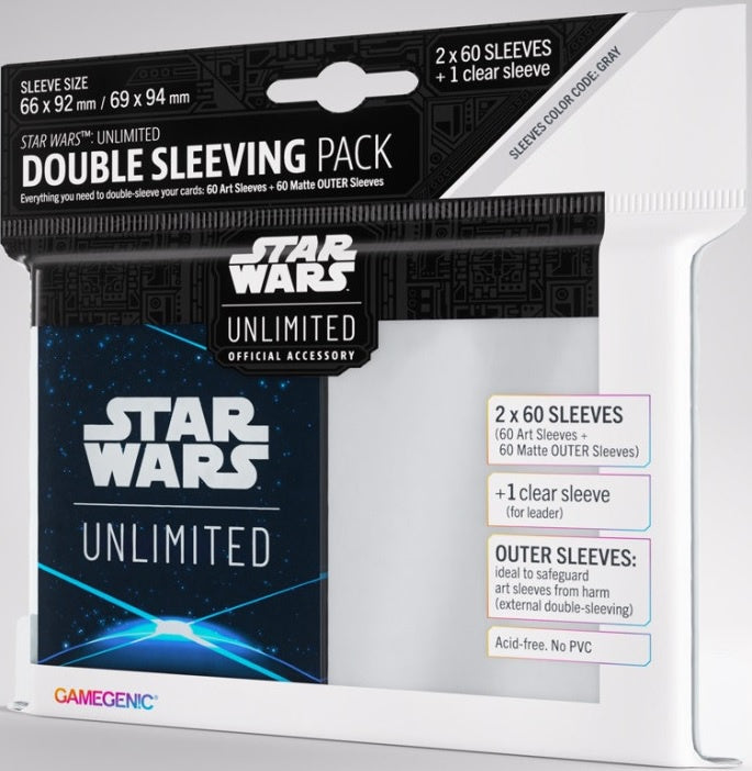 Gamegenic Premium Star Wars Unlimited Artistic Card Sleeves Double - Sleeving Set in Stunning Space Blue