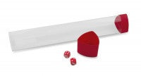 BCW Tri-oval Clear Playmat Tube with Red Caps and Two 6-Sided Dice