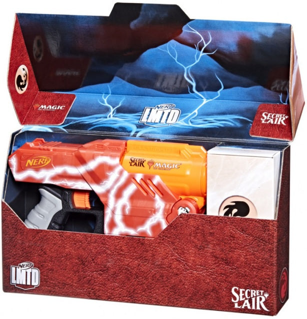 Exclusive Nerf X Magic: The Gathering Secret Lair Dart Blaster Set with Two Special MTG Lightning Bolt Promo Cards