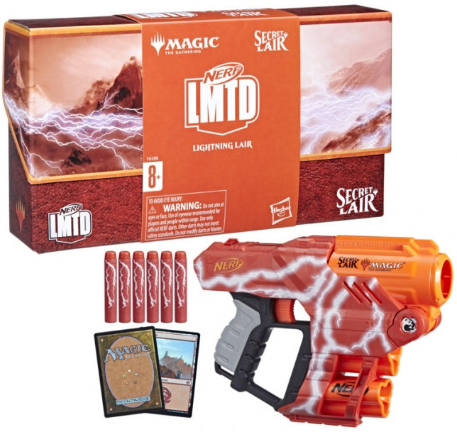Exclusive Nerf X Magic: The Gathering Secret Lair Dart Blaster Set with Two Special MTG Lightning Bolt Promo Cards